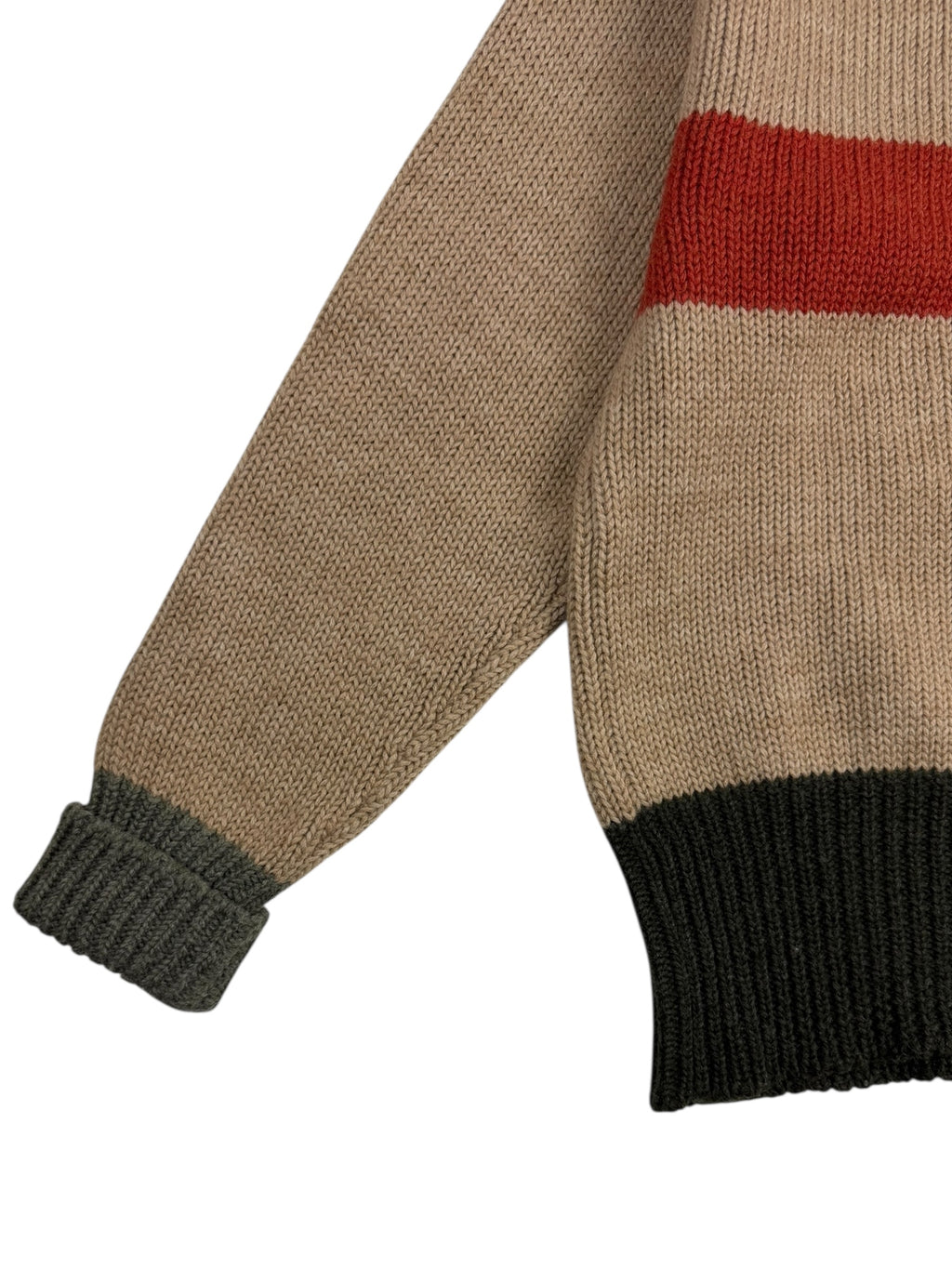 Nigel Cabourn Authentic Roll Neck Wool Stripe Jumper