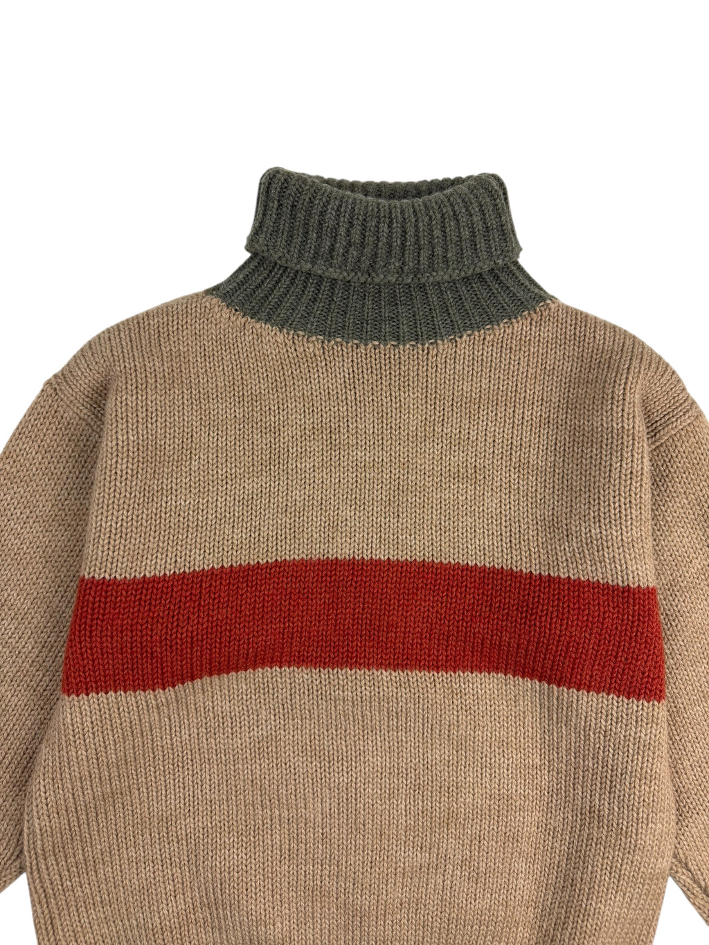 Nigel Cabourn Authentic Roll Neck Wool Stripe Jumper