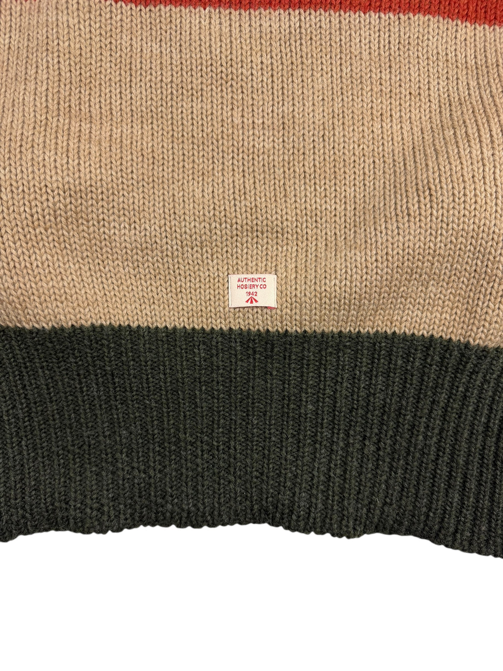 Nigel Cabourn Authentic Roll Neck Wool Stripe Jumper