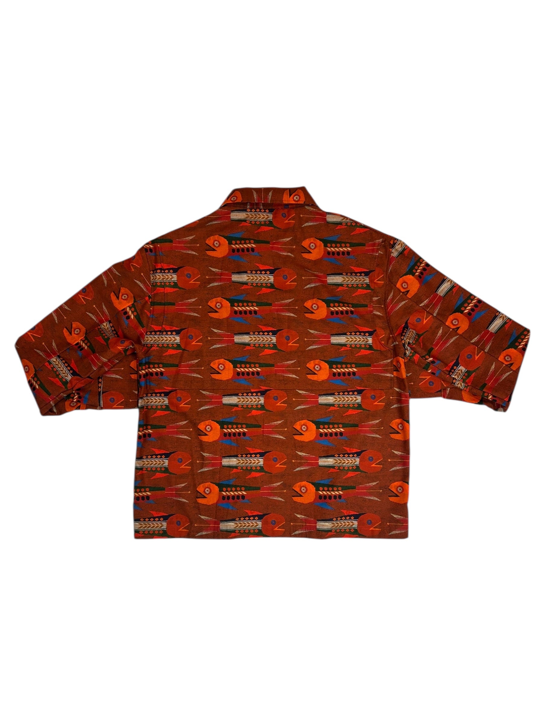 Nigel Cabourn Authentic Aztec Fish Print Overshirt