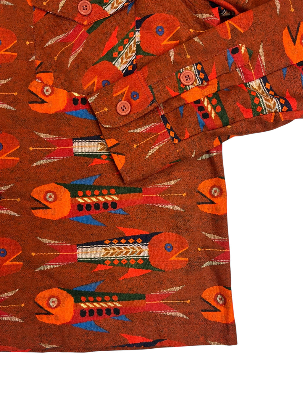 Nigel Cabourn Authentic Aztec Fish Print Overshirt