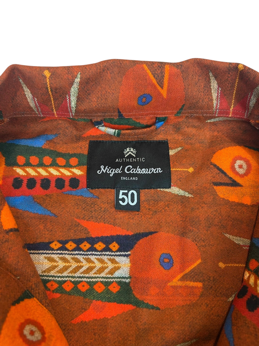 Nigel Cabourn Authentic Aztec Fish Print Overshirt