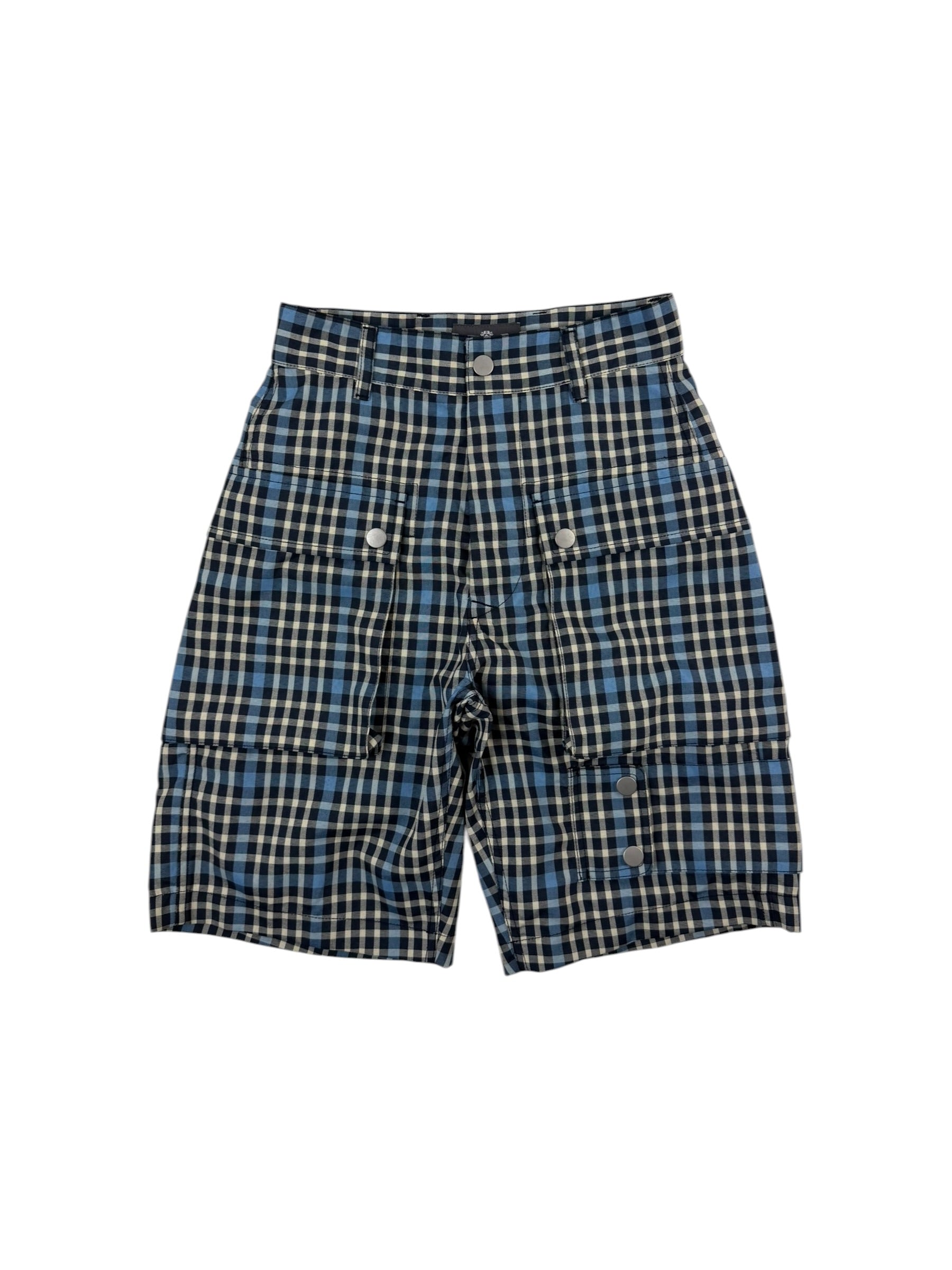 Nigel Cabourn Navy Check-4 Tool Shorts