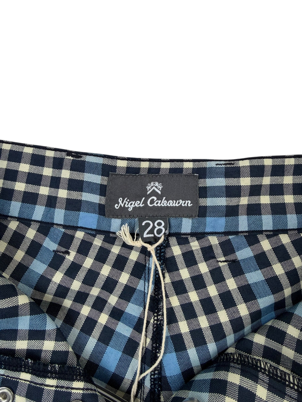 Nigel Cabourn Navy Check-4 Tool Shorts
