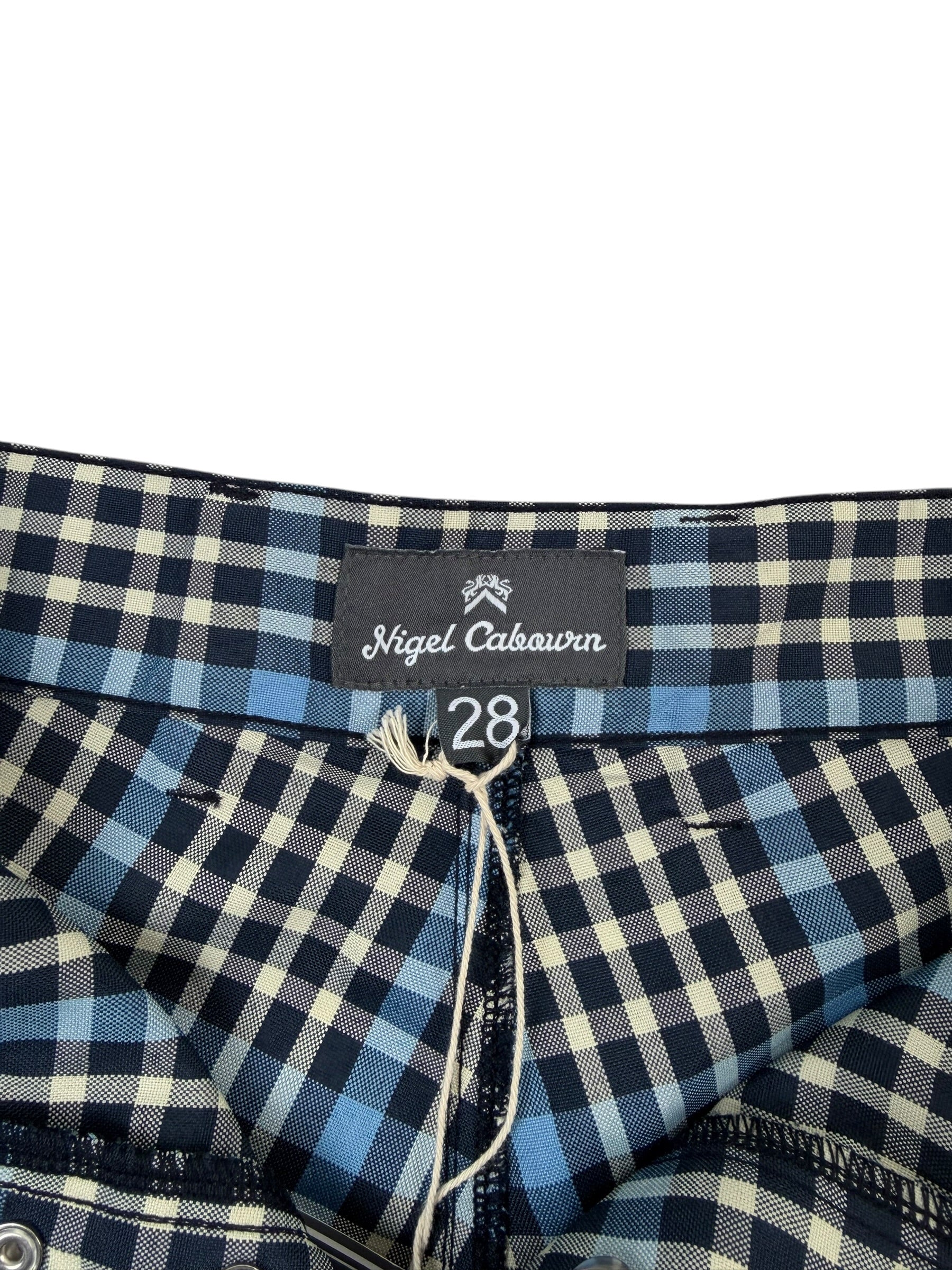 Nigel Cabourn Navy Check-4 Tool Shorts