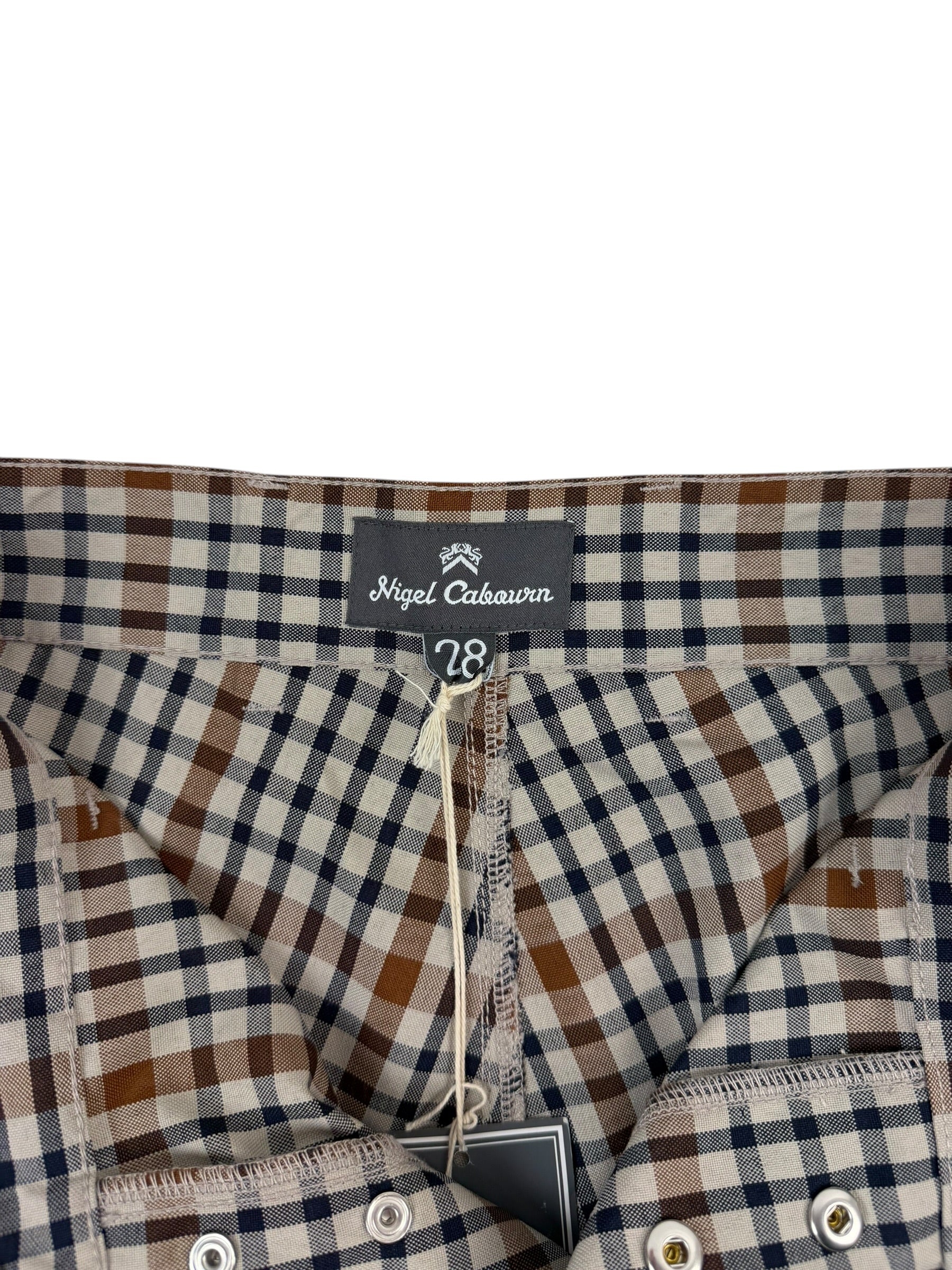 Nigel Cabourn Stone Check-4 Tool Shorts