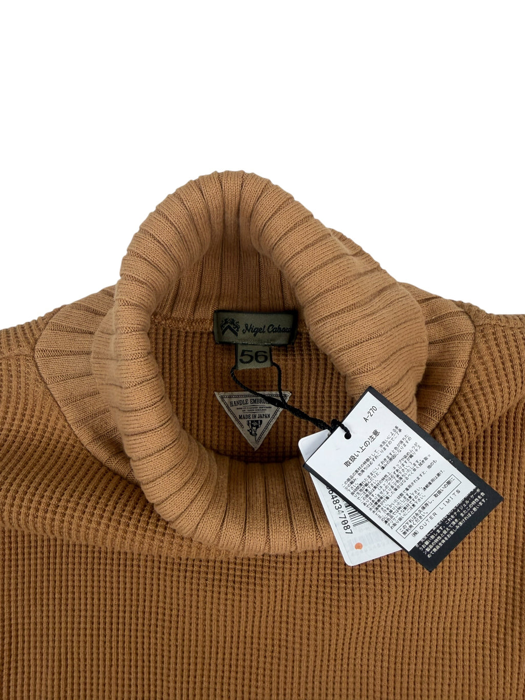 Nigel Cabourn Mainline Japan Waffle Roll Neck