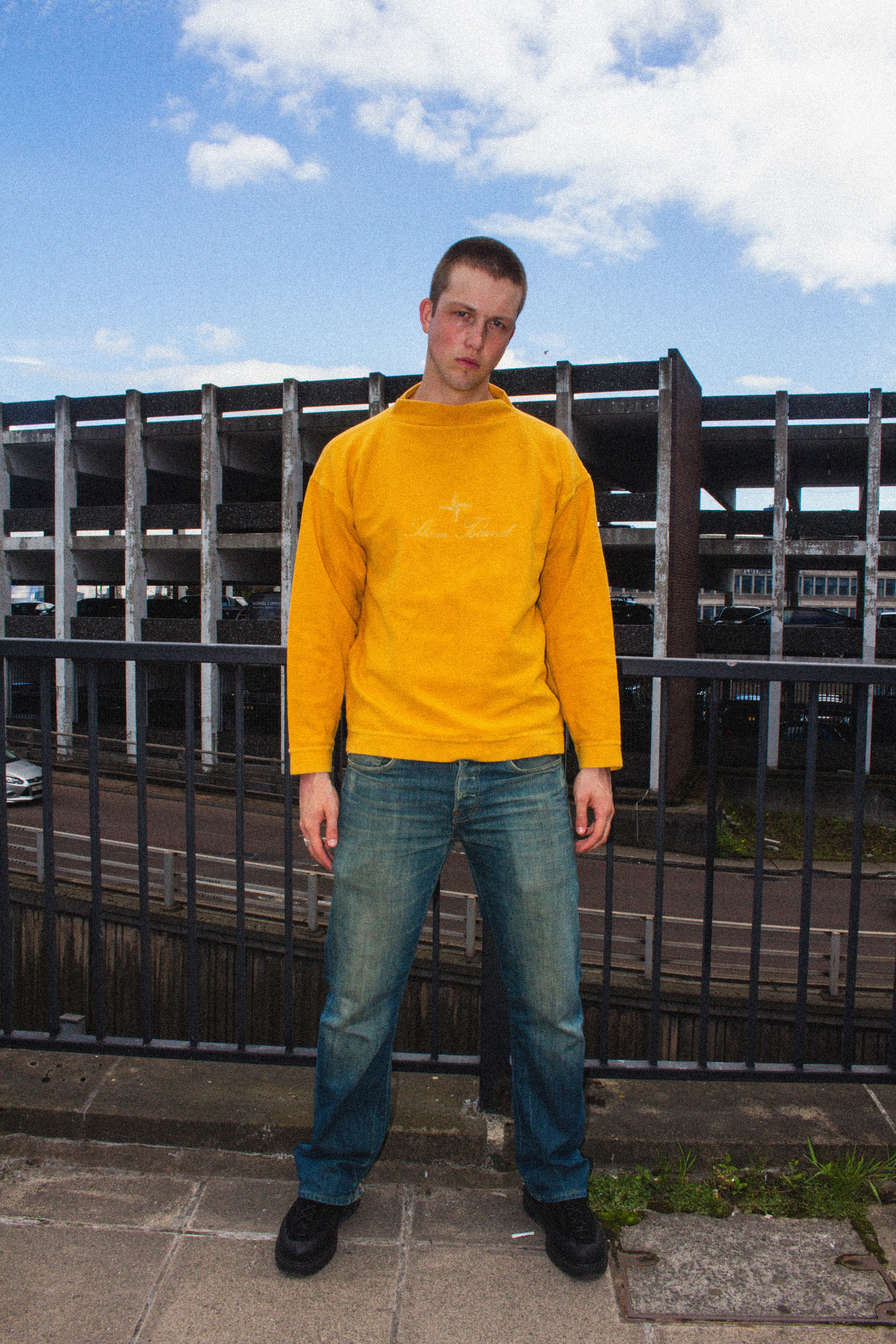 Stone Island 1987 Spell-Out Mock Neck Sweater