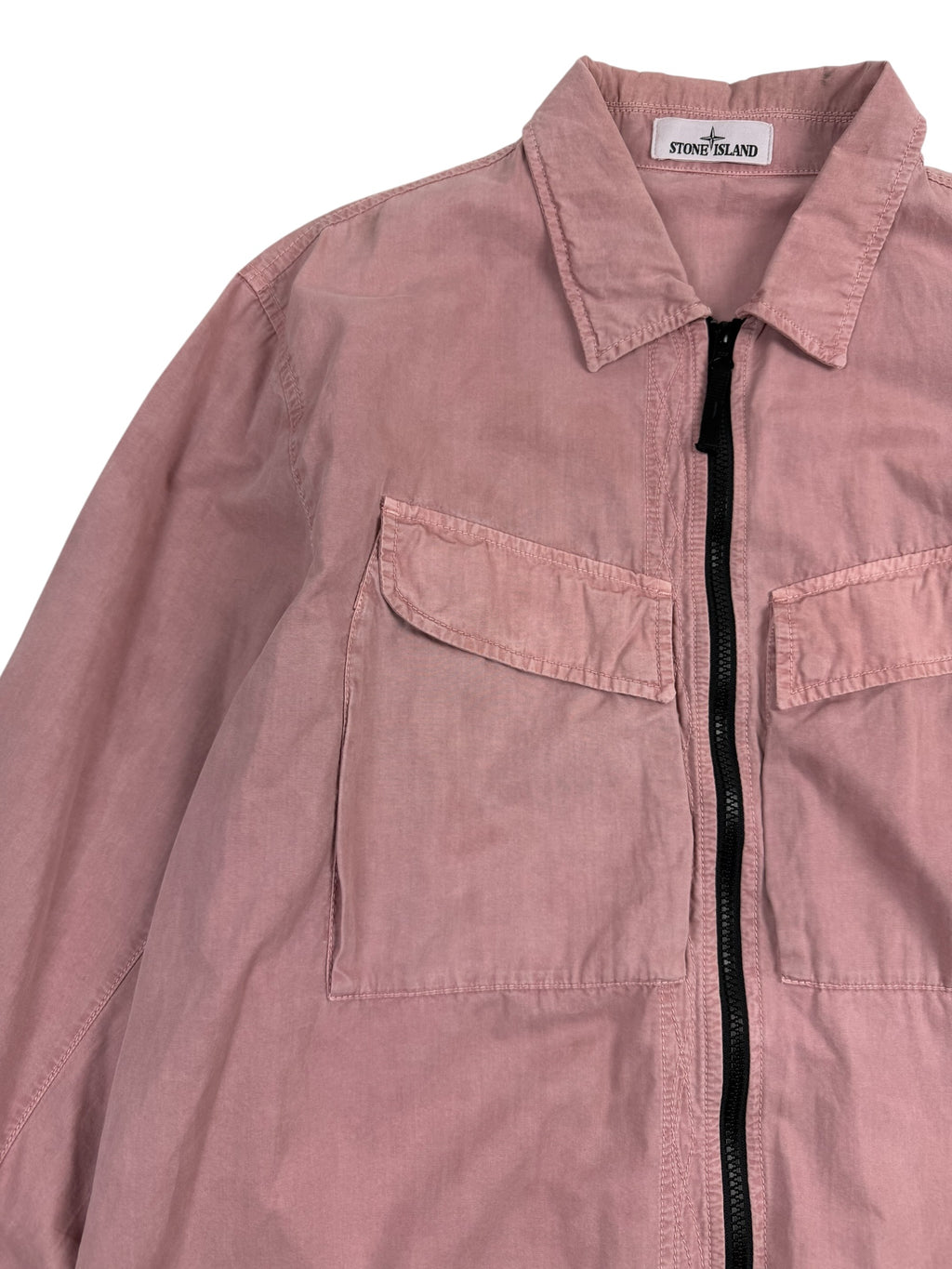 Stone Island Brushed Cotton Canvas Zip Jacket