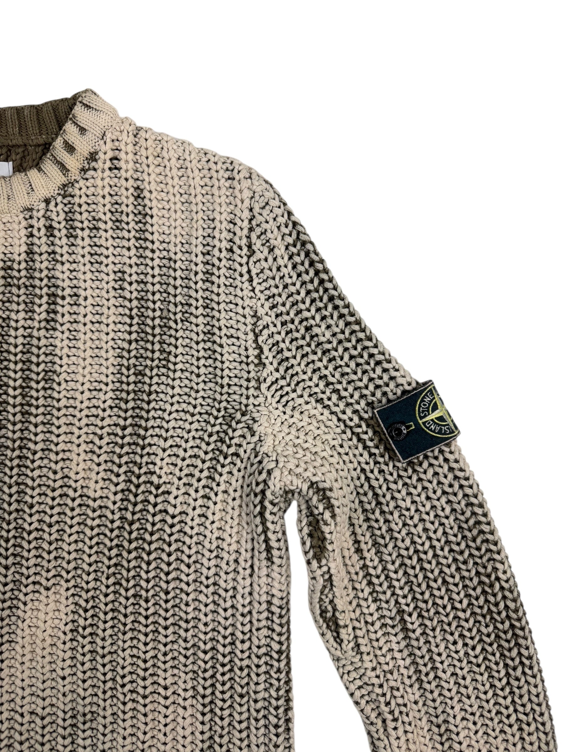 Stone Island Hand Corrosion Cable Knit Jumper