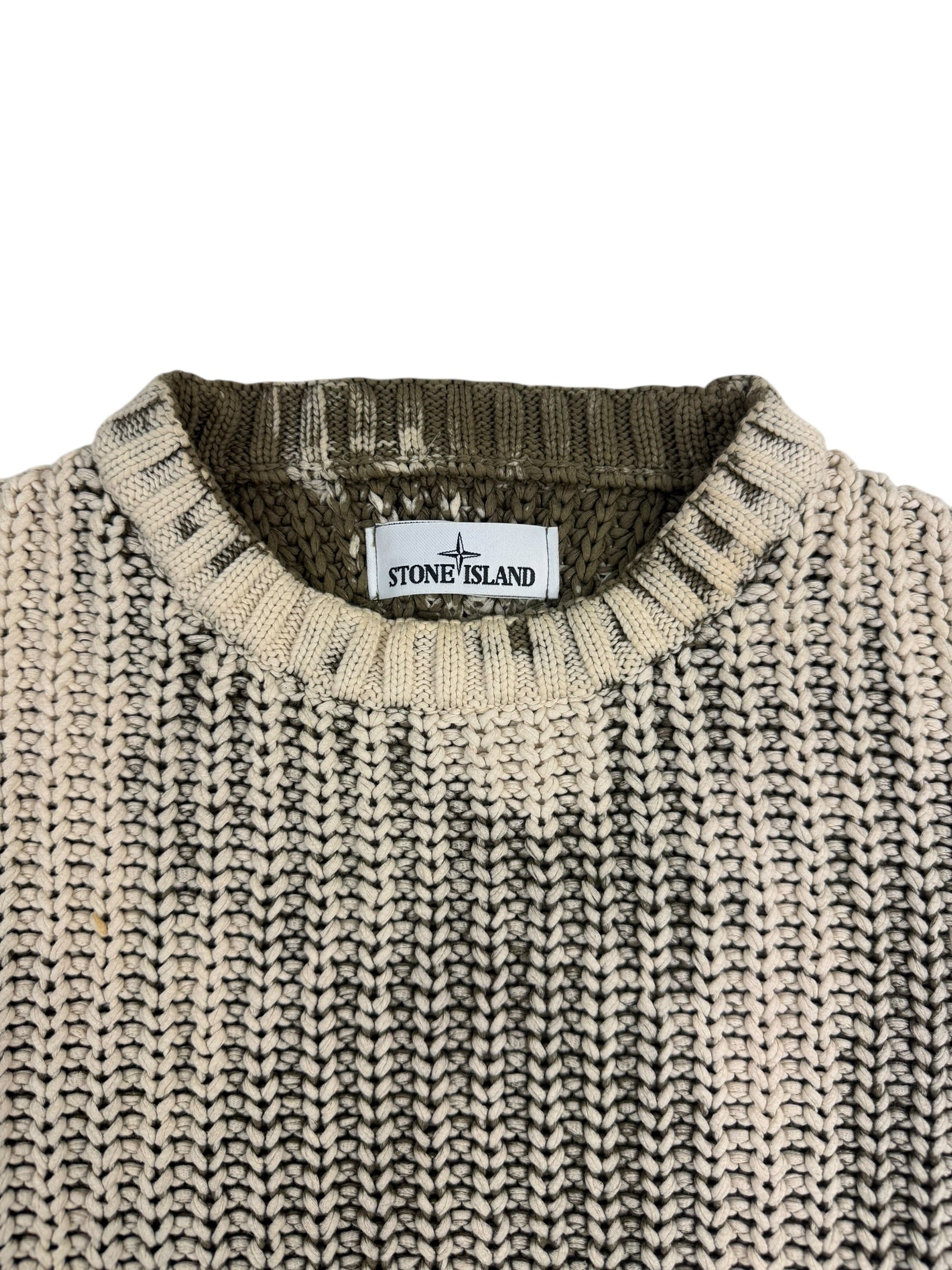 Stone Island Hand Corrosion Cable Knit Jumper