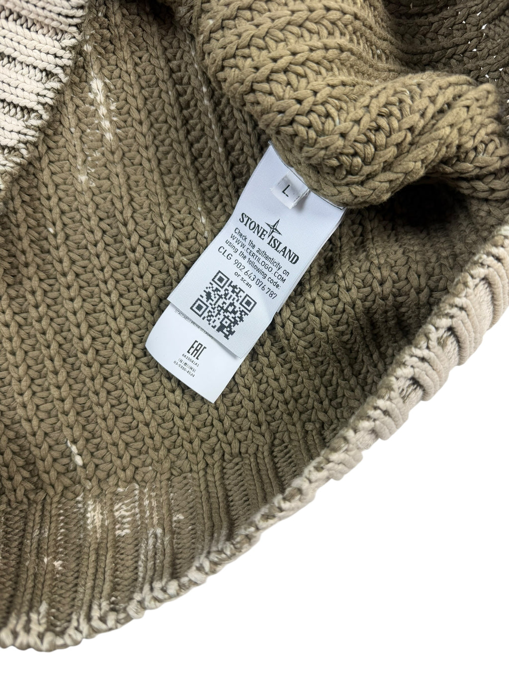 Stone Island Hand Corrosion Cable Knit Jumper