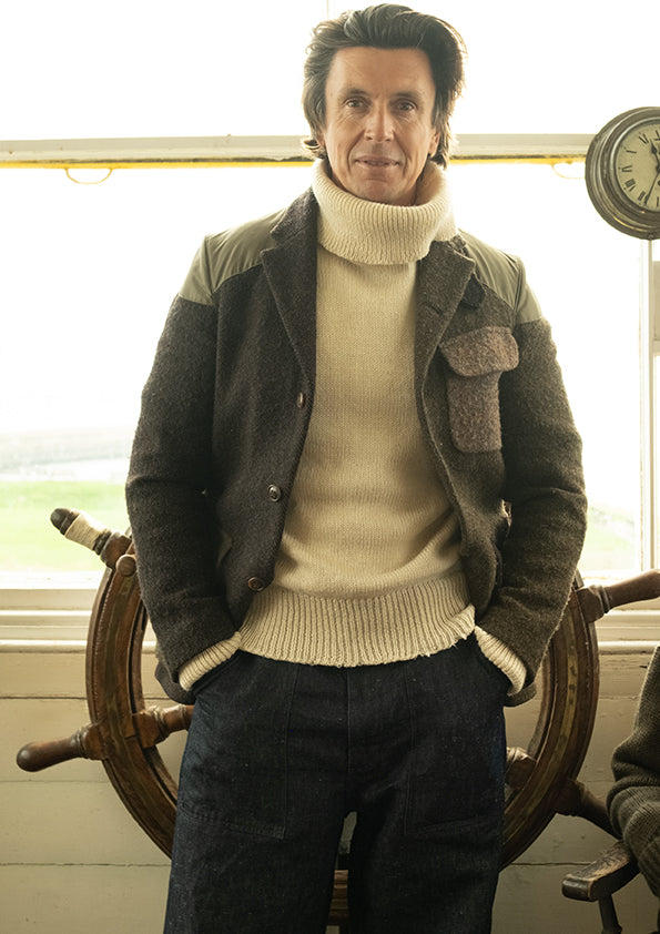 Nigel Cabourn Authentic Four Way Shetland Roll Neck
